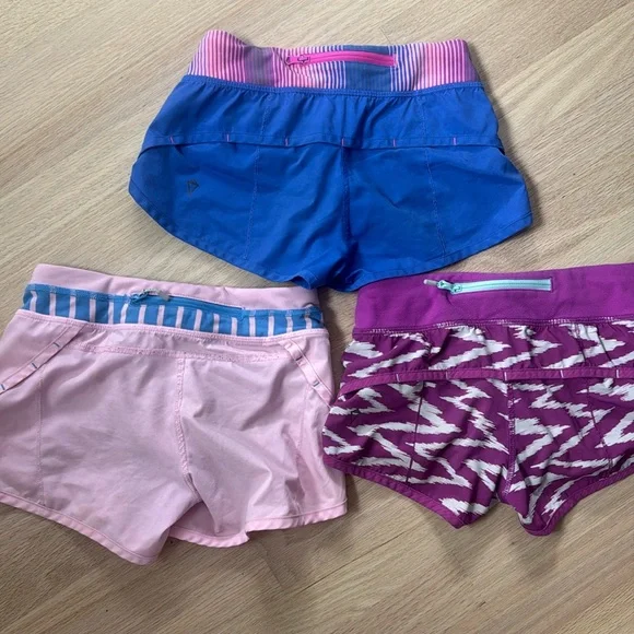 Ivivva Purple and White Patterned Athletic Shorts - Picture 2 of 7